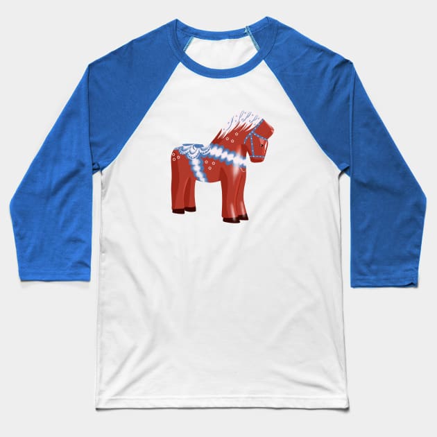 Dala horse Baseball T-Shirt by Mimie20